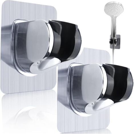 2 pièces support de pomme de douche amovible support de pomme de douche à main réglable support de pomme de douche puissant sans ventouse sans support de tuyau de douche poinçon, 6,6x9,3x7 cm (1/5)