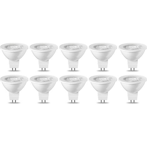 Lot de 10 ampoules LED GU5.3 MR16 5W Blanc chaud Non dimmable 220V [Classe énergétique G] (1/5)