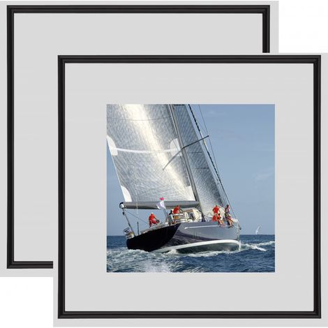 Lot de 2 cadres photos - Erica - 30 x 30 cm - Noir - Livraison gratuite (1/3)