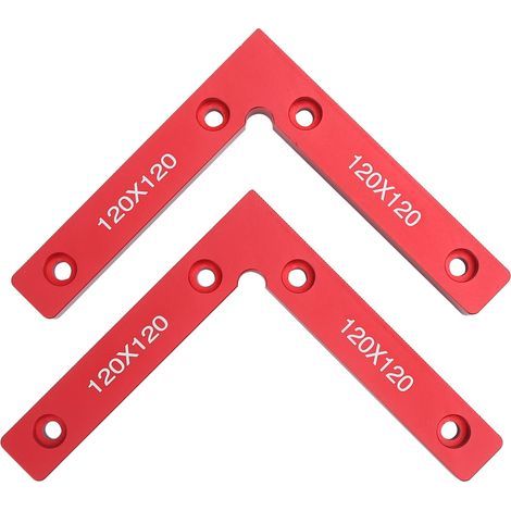 Serre-joints à angle droit 90° en aluminium - 2 pièces 120x120mm pour travaux de menuiserie (1/5)