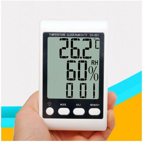 Thermomètre et hygromètre électronique de haute précision Thermomètre et hygromètre à affichage numérique avec rétro-éclairage Thermomètre et hygromètre électronique (1/3)
