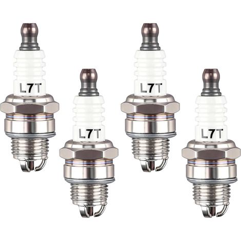 Lot de 4 Bougie d'Allumage pour BPMR7A L7T WSR6F RCJ6Y RCJ7Y 3 Électrodes L7T Bougie Tondeuse Bougies Allumage Universelle pour Tronçonneuse et Tondeuse à Gazon (1/5)