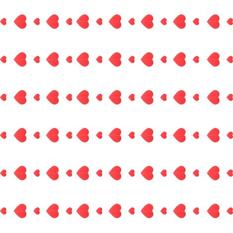 Ensemble de 6 couronnes florales rouges en forme de cœur pour la Saint-Valentin et les mariages. (1/5)