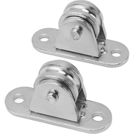 Poulie fixe en acier inoxydable, rouleau silencieux pour câble métallique, rail de porte coulissante, montage mural pour équipement DIY, lot de 2 pièces (1/5)
