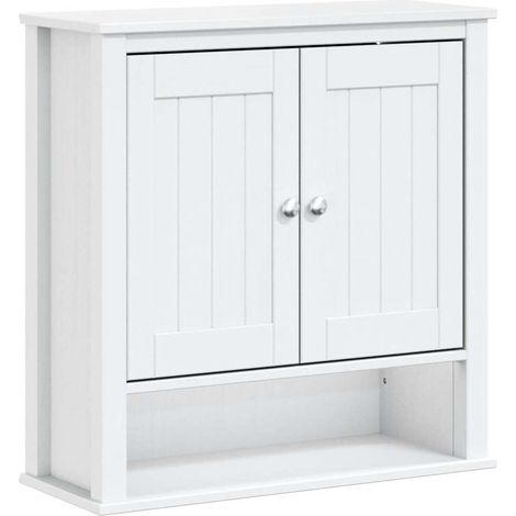 Demi-Colonne murale Meuble de salle de bain - blanc bois massif fr4032 - Maison La Vie (1/5)