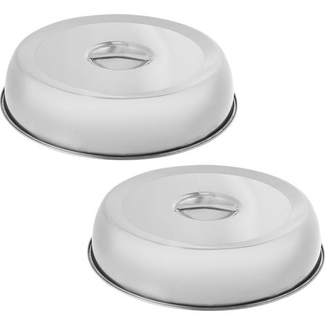 Lot de 2 couvercles de protection pour steaks en inox de 20 cm, résistants à l'huile, pour barbecue et cuisine (1/5)