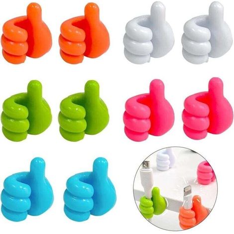 10 Pièces Crochet Mural En Silicone Pour Pouce CréAtif Crochets Muraux Multifonctions Mini Pinces Pour CâBle De Pouce Auto-AdhéSifs Crochet Mural Du Pouce Pour Cuisine Salle De Bain Bureau (1/4)