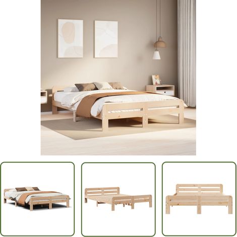 vidaXL Cadre de lit sans matelas 150x200 cm bois de pin massif (1/5)
