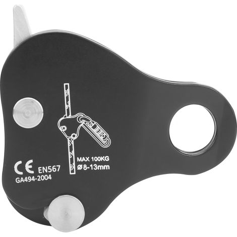 CAMNAL Descendeur autobloquant pour corde d'escalade extérieure, pince de frein de sécurité, noir (1/5)