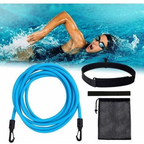 Résistance Elastique de Nage, 4M Réglable Elastique de Nage Piscine, Entraînement Ceinture de Natation, Elastique Natation pour Adultes et Enfants, Utilisation Professionnelle, Amatrice ou Récréative