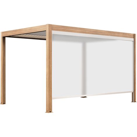 Pergola bioclimatique autoportée motorisée et éclairée 3x4m et 1 store (1/5)