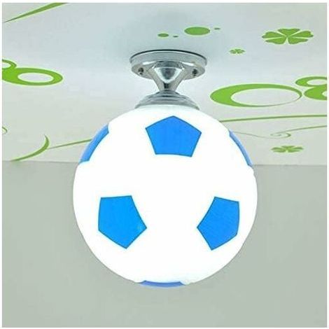 Lustre football 20 cm éclairage intérieur créatif pour chambre d'enfants Verre bleu Compatible ampoules E27 (1/4)