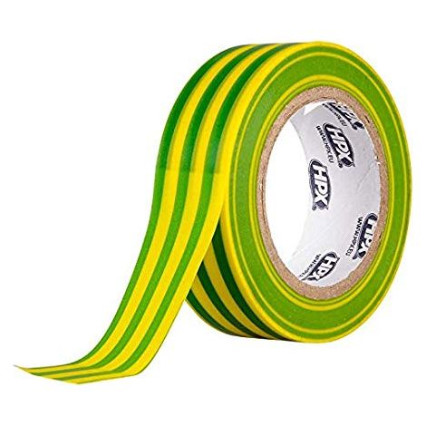 Ruban isolant PVC TAPE 5200, jaune vert, 19 mm x 10m (1/2)
