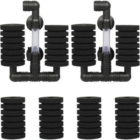 2 PCS Kit Filtre Exhausteur Aquarium Filtre d'aquarium Double avec 4 Éponges de Rechange pour Filtrage Biologique et Mécanique (1/4)