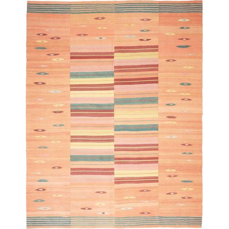 Authentique tapis d'Orient kilim fait main 218x239 orange et rouge (1/5)