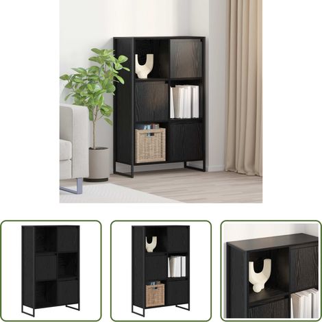 vidaXL Bücherregal Schwarz -  Bücherregal Schwarz Eichen-Optik 68 x 30 x 108.5 cm (1/5)