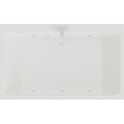 Verna 1800mm x 1100mm 6 Jet Chrome Flat Jet Double Ended Whirlpool Bath (1/5)