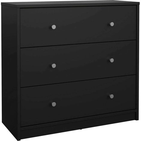 Kommode Alert, 3 Schubladen, 30.1x72.4x68.3h cm Schwarz