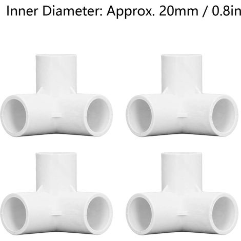 2er-Pack PVC 3-Wege-Rohrverbinder – 25 Mm, Grau, Schlagfest, Für Bewässerung, Möbel & DIY-Regalprojekte