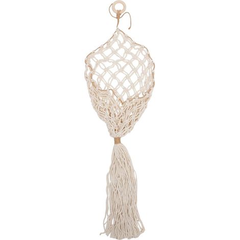 Panier suspendu en macramé FRCOLOR pour fruits et légumes, corde de chanvre (1/5)