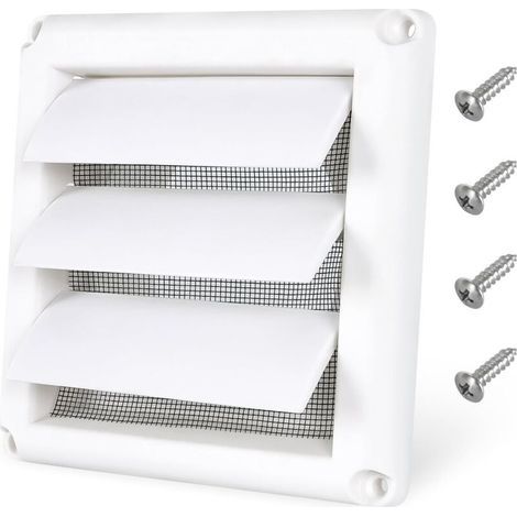 Griglia di ventilazione per asciugatrice a lamelle da 12,5 cm (5 pollici) per lo sfiato esterno dell'asciugatrice, per impedire l'ingresso di neve, vento e uccelli. (1/4)