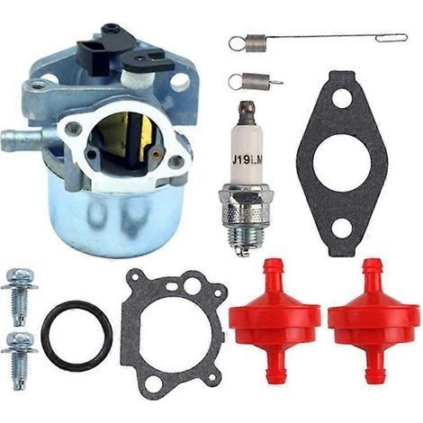 Kit carburateur 675 190 cm³, filtre à carburant, ressort et bougie d'allumage pour moteur Briggs & Stratton 6,25 CV et 6,75 CV MRS Push (1/5)