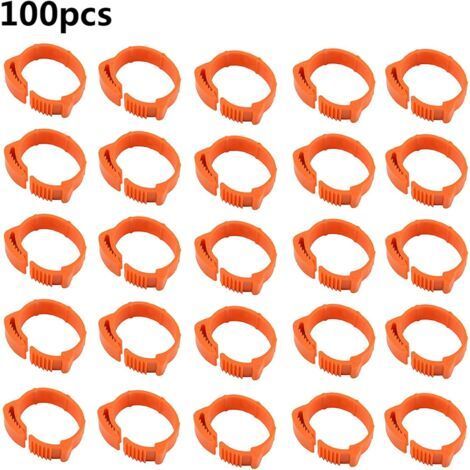 100PCS Bague Bague Oiseau Anneaux pour Pied Bague pour Poule,001-100 Bandes de Jambes Oiseau Numérotées,Anneau de Jambe réglable Poule pour Identification Oiseaux Poulet Canard Volaille (Orange,intéri (1/5)
