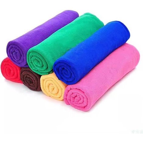 Lot de 10 lingettes en microfibre, douces et absorbantes, pour visage et mains, usage sport et voyage (1/5)