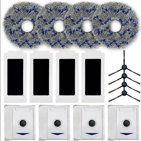 Repuestos compatibles con ECOVACS DEEBOT T30 Omni/T30 PRO Omni: juego de 17 accesorios para aspiradoras robot,que incluye 4 filtros HEPA,4 mopas (1/5)