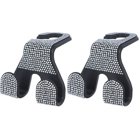 Due ganci per poggiatesta dei sedili auto, organizer per cappotti da sedile posteriore, ganci per auto, accessori universali per auto da donna, adatti a SUV, camion, ecc. (bianco) (1/5)