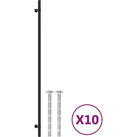 vidaXL Tiradores para armarios 10 uds acero inoxidable negro 480 mm (1/2)