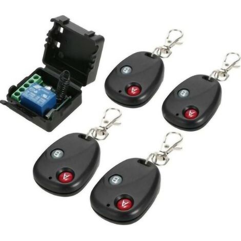 Module De Commutateur De Telecommande Sans Fil 433Mhz Dc 12V 1Ch Et Telecommande Rf 4Pcs (1/4)