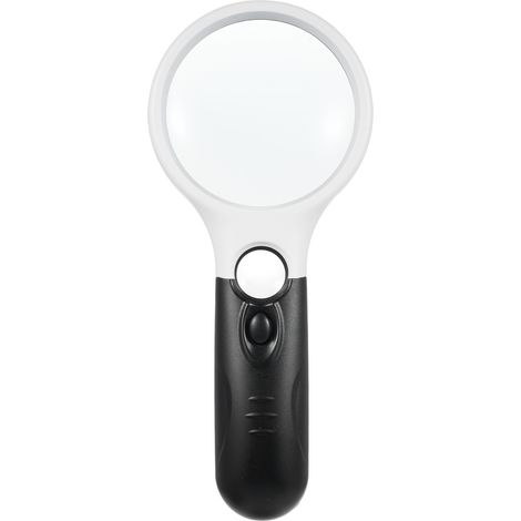 Handlupe mit 3 LEDs, 3- bis 45-fache Vergrößerung, Doppellupe zum Lesen von Münzen, für Senioren, Kinder und Juweliere