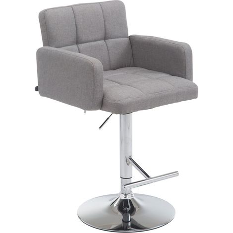 CLP – Tabouret de bar Los Angeles tissu 100% polyester – Hauteur réglable 93-113 cm – Siège pivotant 360° – Charge max 150 kg (1/4)