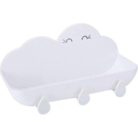 Étagère murale blanche en forme de nuage pour la cuisine, la salle de bain, le savon et les serviettes (1/5)