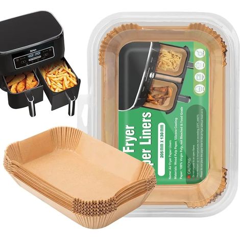 100 tapis de cuisson antiadhésifs jetables, compatibles avec les friteuses à air DZ201, DZ401, DZ550 et à double cuve. (1/5)
