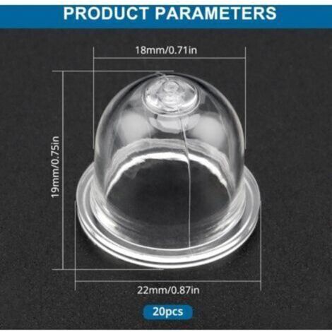 LaBlanc - 20 Pièces Carburateur Amorce Pompe Ampoule 22 mm Poire Pompe Amorcage Accessoires de Carburateur pour Debroussailleuse Tronçonneuse Souffleur Tondeuse (1/3)