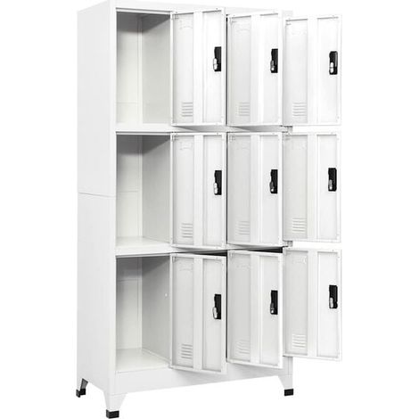 Armoire de Rangement en Acier 90x45x180 cm, Casier Métallique Blanc avec Portes et Étagères Ajustables, Meuble de Stockage Robuste pour Bureau, Garage ou Chambre (1/5)