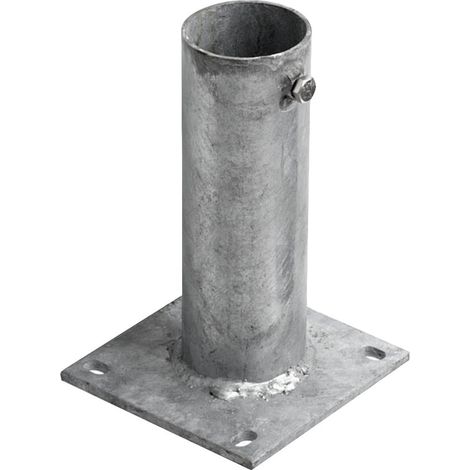 Signaletique.Biz France – Fourreau à platine pour poteau acier galvanisé – Diamètre 70,3 mm pour tube Ø 60 mm – Fixation résistante aux intempéries (1/5)