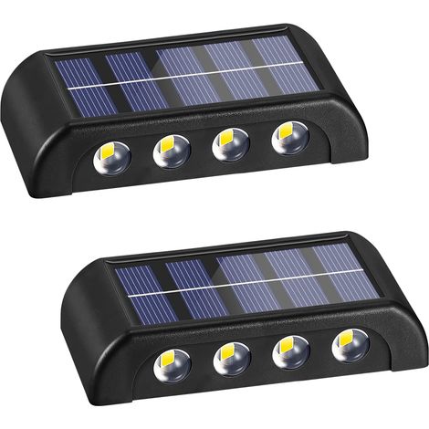 2pz Lámpara de Pared Solar 8 LED, Aplique Impermeable 2700K. (1/5)