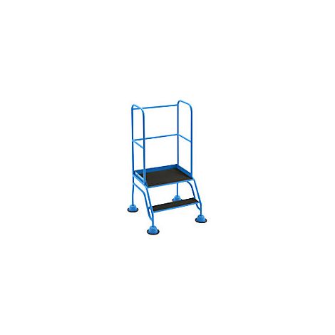 Escalera rodante con tarima  plataforma y peldaños de goma