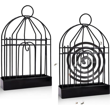 JSSEVN-Cage à Oiseaux Support Spirale Anti Moustique, 2 Pièces Porte Spirale Anti Moustique avec Anneau de Suspension, Support Bobine Anti Moustique Métal (1/5)