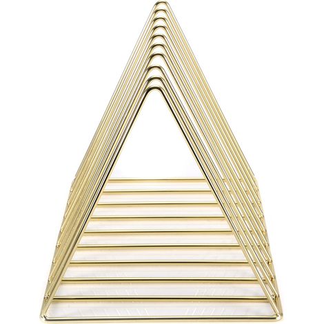 Étagère de bureau triangulaire multifonctionnelle en fer doré pour livres et magazines (1/5)
