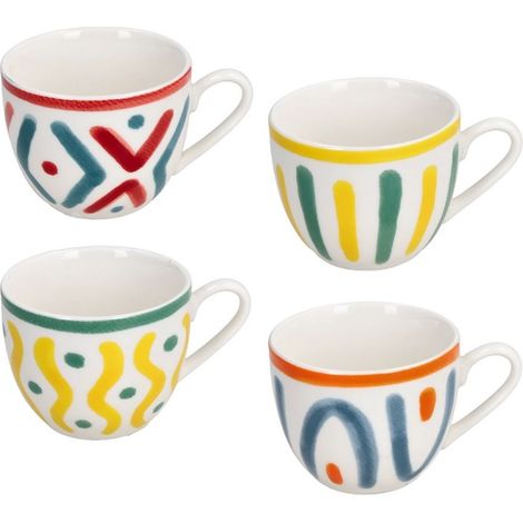 Set 4 Tazze Tazzine Caffè in Porcellana senza Piattini 90 cc Tognana (1/2)