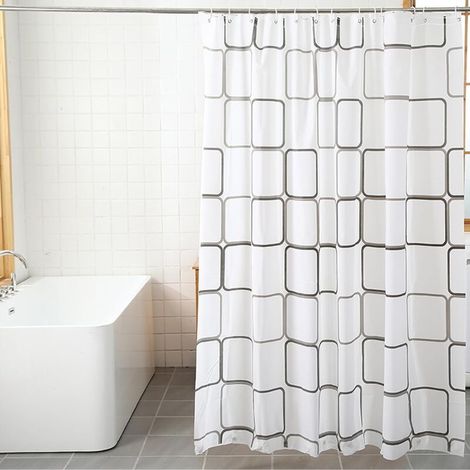 Shower Curtain, Bath Curtain, Waterproof Shower Curtain, Bathroom Shower Curtain, 180 X 180cm (Plaid Pattern)