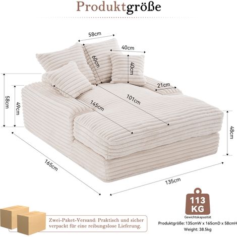 Canapé-lit velours beige 027R, design moderne, 4 coussins, ultra-doux multifonction, prêt à l'emploi sans montage, convertible en canapé ou lit, gain de place pour salon ou appartement.