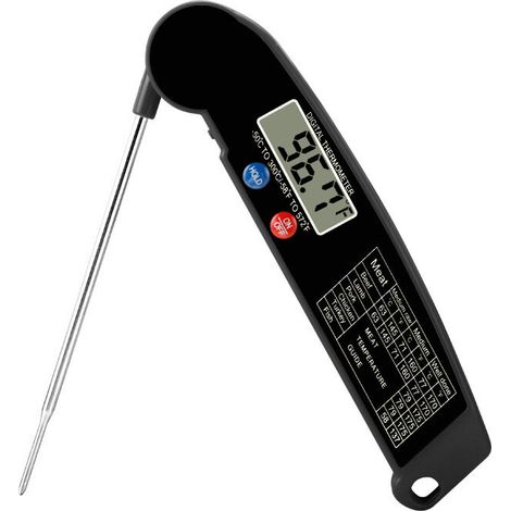 Thermomètre à viande, thermomètre à lecture instantanée, thermomètre à viande, thermomètre alimentaire, thermomètre à bonbons pour cuisine barbecue barbecue fumeur viande café huile lait yaourt tempér (1/5)