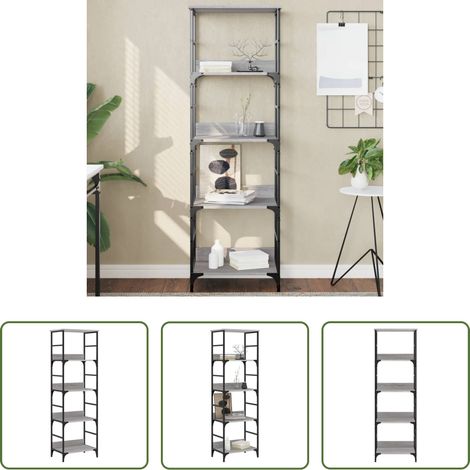 Holzwerkstoff -  Bücherregal Grau Sonoma 50x33x153 cm Holzwerkstoff (1/5)