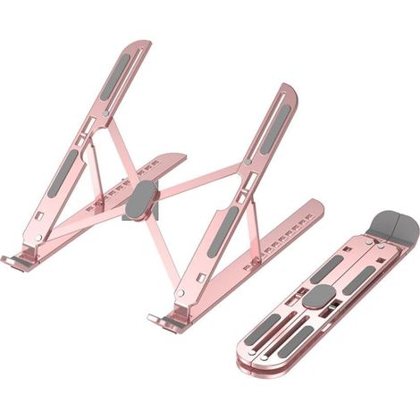 Supporto in alluminio per laptop, notebook e tablet, regolabile, pieghevole, portatile e stabile con capacità di carico, compatibile con MacBook e HP Surface. (1/5)