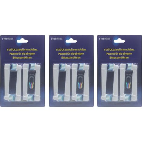 Têtes De Brosse À Dents - Poils En Nylon Souple - Compatible Oral B - Nettoyage Profond Des Gencives - Lot De 12 (1/5)